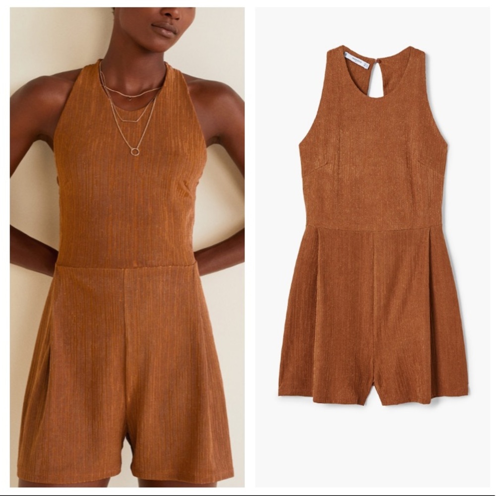 MANGO romper playsuit textured knit